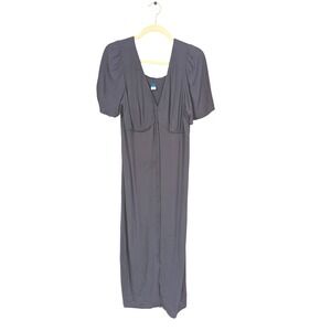 Old Navy Womens Navy Blue Midi Dress‎ V Neck Short Sleeve Casual